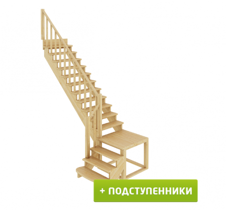 Лестница К-002м/1 с подступенками Л сосна