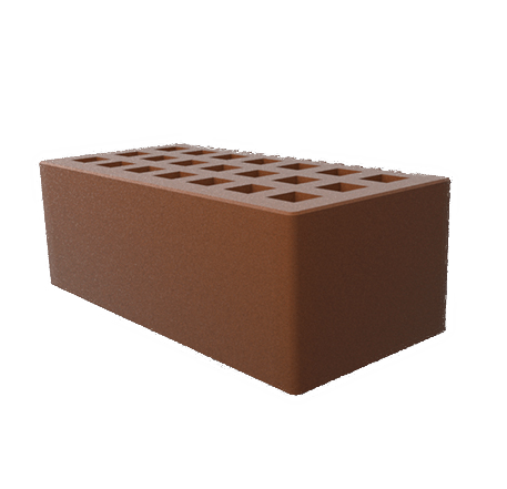 Саранский кирпич лицевой (СЗЛК) 1.4НФ какао гладкий