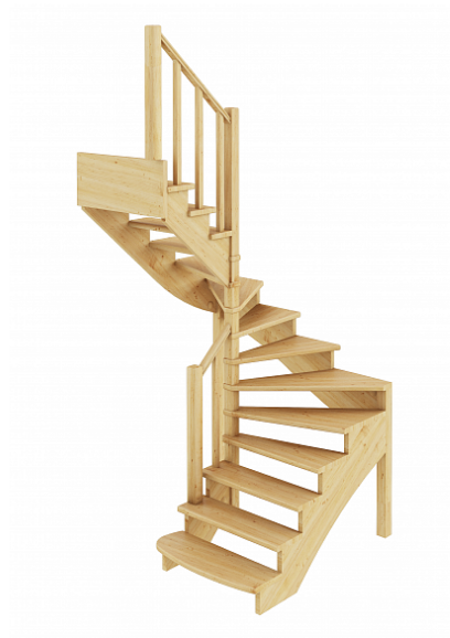 Лестница К-003м/2 без подступенков Л дуб