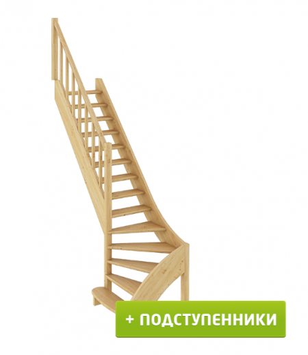 Лестница ЛС-07м/2 с подступенками Л бук