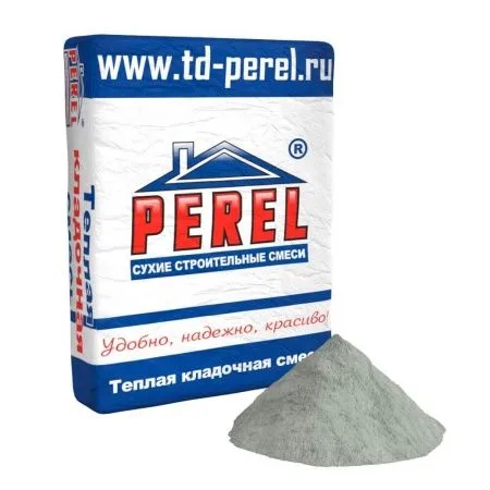 Смесь кладочная теплоизоляционная Perel TKS 8020 (эффективный) серый 17,5 кг
