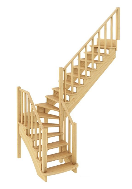 Лестница К-021м без подступенков П бук