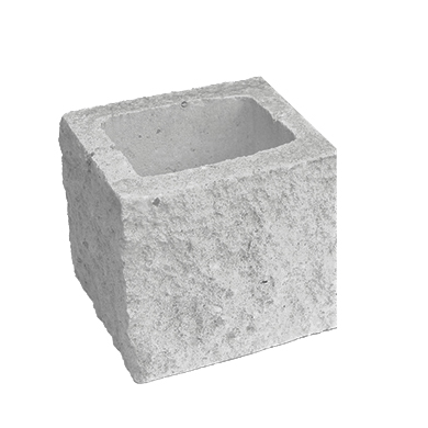 Сплитерный стеновой полублок рядовой ССБР 19 серый