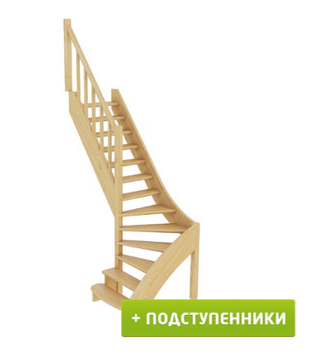 Лестница ЛС-07м/4 с подступенками Л бук