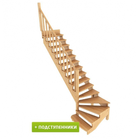 Лестница К-001м/8 с подступенками Л дуб
