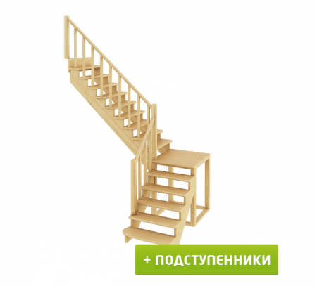 Лестница К-002м/3 с подступенками Л дуб