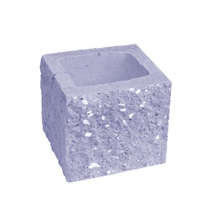 Сплитерный стеновой полублок угловой ССБУ 19 цветной с мраморной крошкой