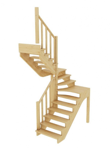 Лестница К-033м без подступенков Л дуб