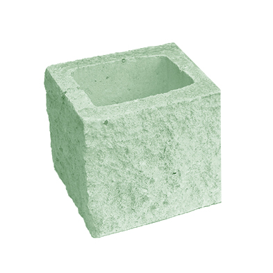 Сплитерный стеновой полублок угловой ССБУ 19 зеленый