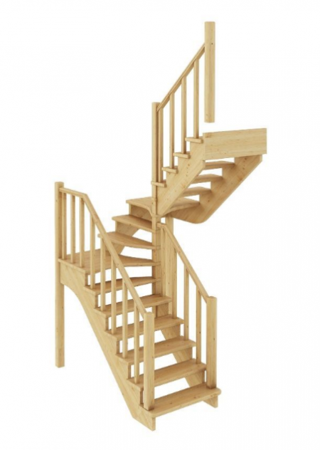Лестница К-034м без подступенков П бук