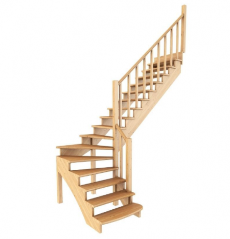 Лестница К-001м/6 без подступенков П дуб