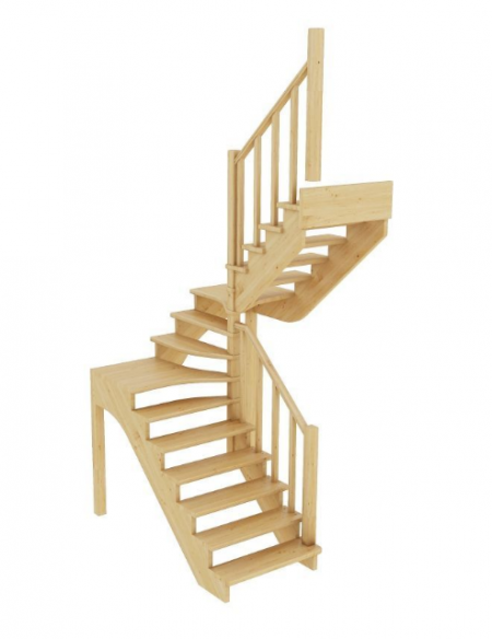 Лестница К-033м без подступенков П бук