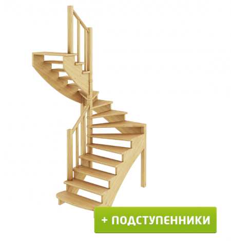 Лестница К-003м/1 с подступенками Л дуб