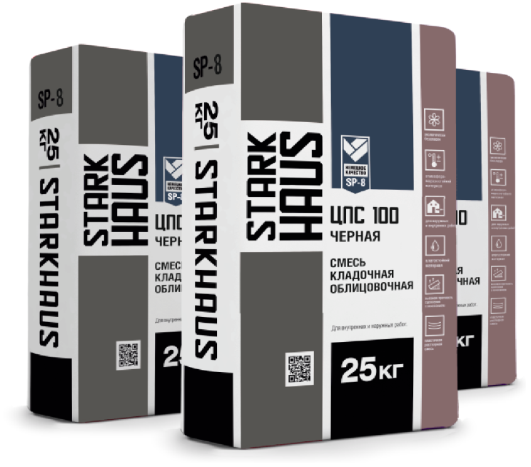 Смесь кладочная STARKHAUS ЦПС-100 ЗИМА черная 25 кг