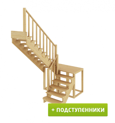 Лестница К-004м/4 с подступенками Л бук