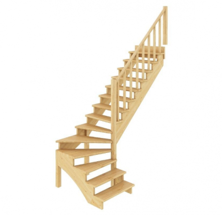 Лестница К-001м/3 без подступенков П дуб