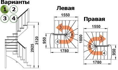 Лестница К-003м