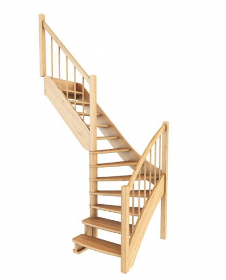 Лестница ЛС-09м/2 без подступенков Л сосна