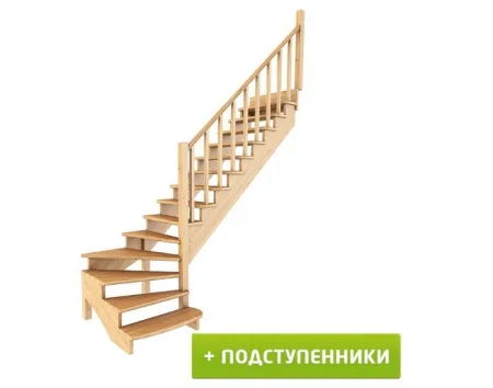 Лестница К-001м/7 с подступенками П бук