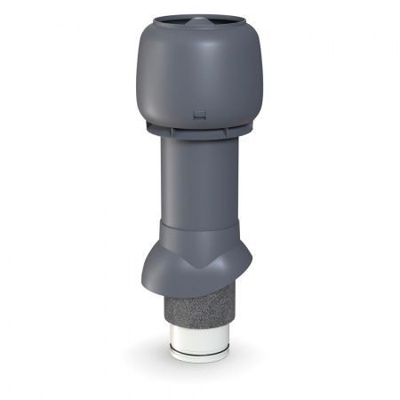 Выход вытяжки изолированный с колпаком Ø125/Ø160/500 мм серый