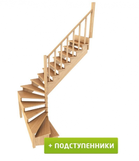 Лестница К-003м/5 с подступенками П дуб