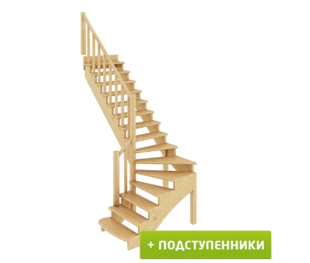 Лестница К-001м/4 с подступенками Л бук